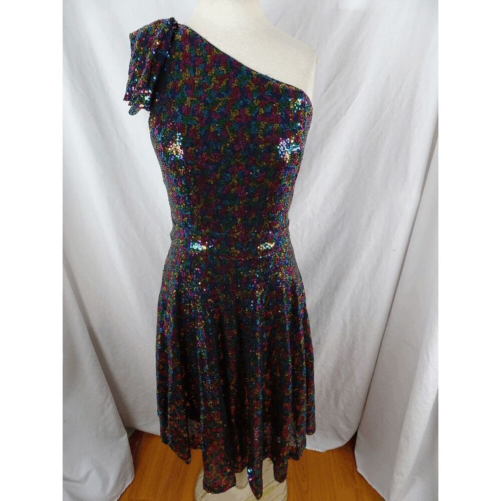 Jasambac Women Colorful Sequin Dress Size L